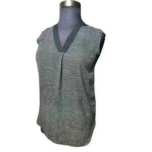 H&M‎ Size 6 Women's Black & White Sleeveless Tunic Tank Top Blouse Small